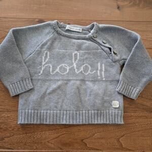 Al Agua Patos Gray Hola Ciao Sweater Cotton Knit Baby 12 Month